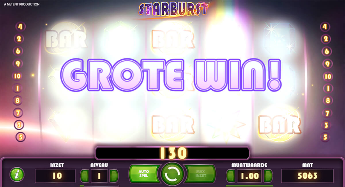 Starburst grote winst screenshot