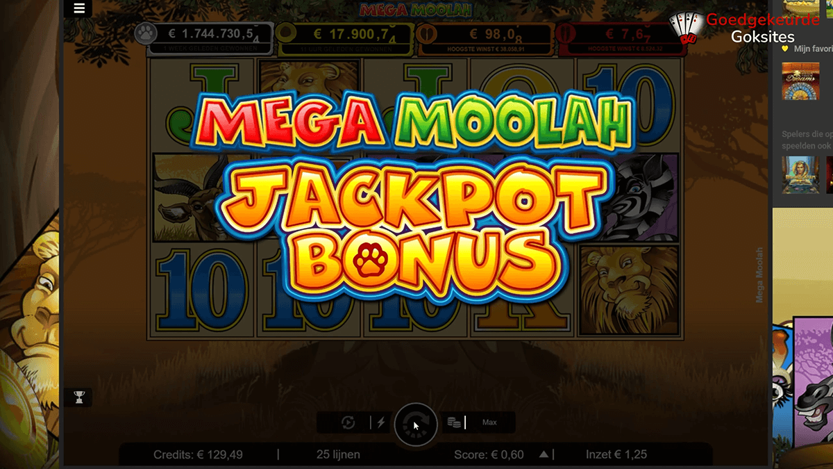 Mega Moolah - Jackpot Bonus