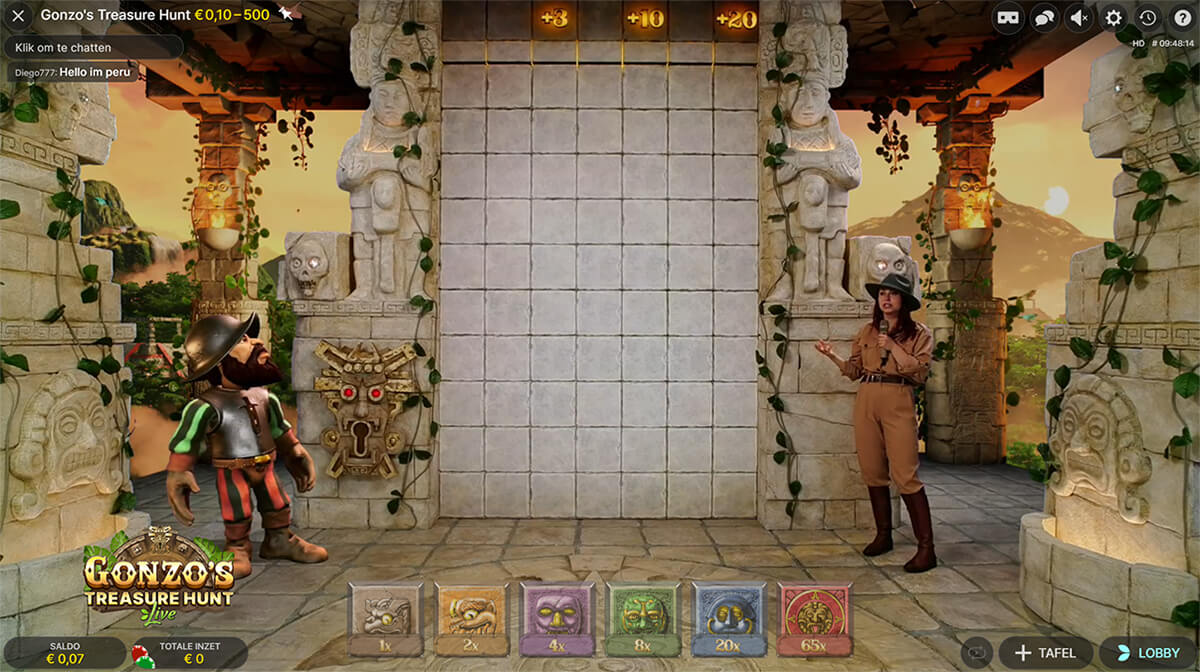 Gonzos Treasure Hunt Live Screenschot