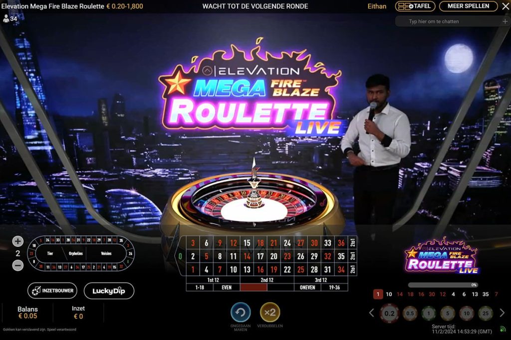 Mega Fire Blaze Roulette Live - Presentator screenschot