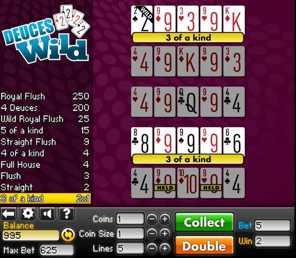 Mini Deuces Wild - screenshot