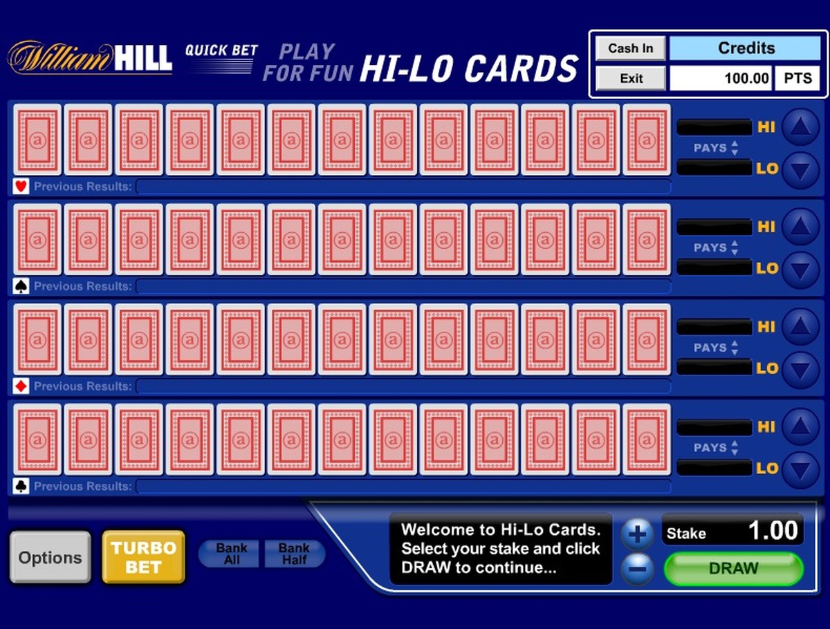Hi Lo Cards - screenshot